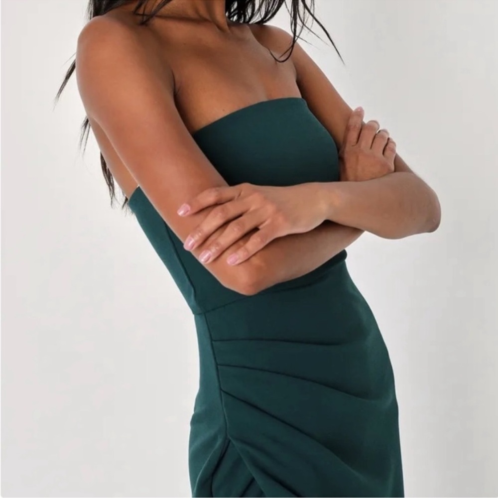 LULUS FOXY EMERALD GREEN STRAPLESS MAXI DRESS - M - Picture 4 of 4